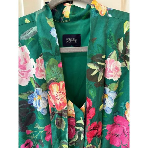 Marchesa Notte Floral Print Midi Length Dress,$795 Sz 8 - Picture 6 of 13